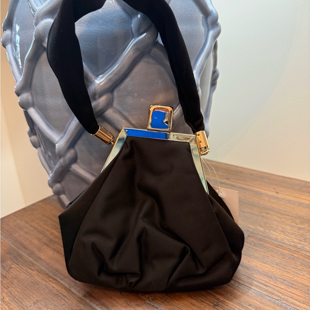 Black Special Occasion Bag with Gold Accents